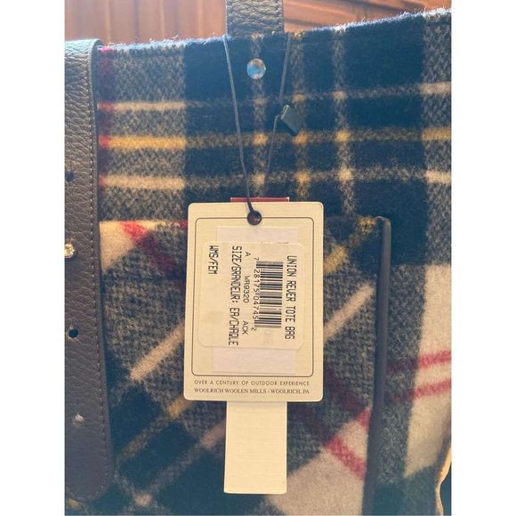 Woolrich John Rich Plaid Flannel Union Rever Reversible Tote Bag Nwt - Picture 8 of 9
